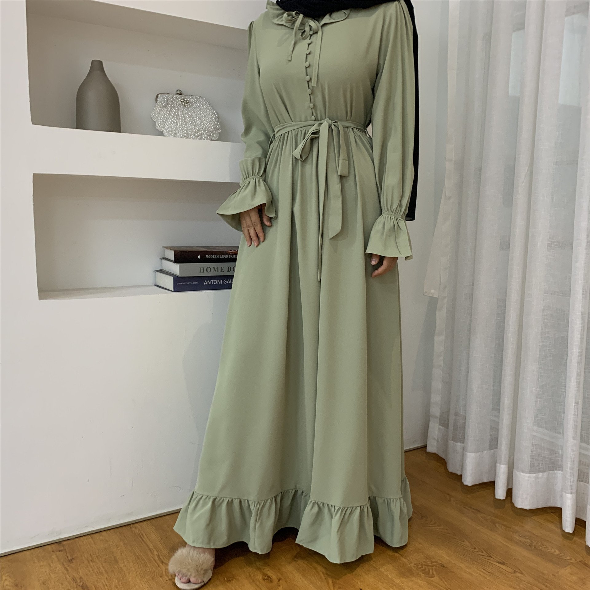 New design dubai abaya gallery abaya girls muslim dress long hijab o'rash islamic urban clothing Dubai