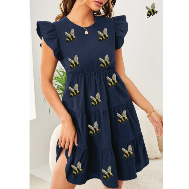 Direct Factory Sale Game Day Custom Apparel Sequin Casual Dresses with Sequin Work Women Sequins Midi Dresses