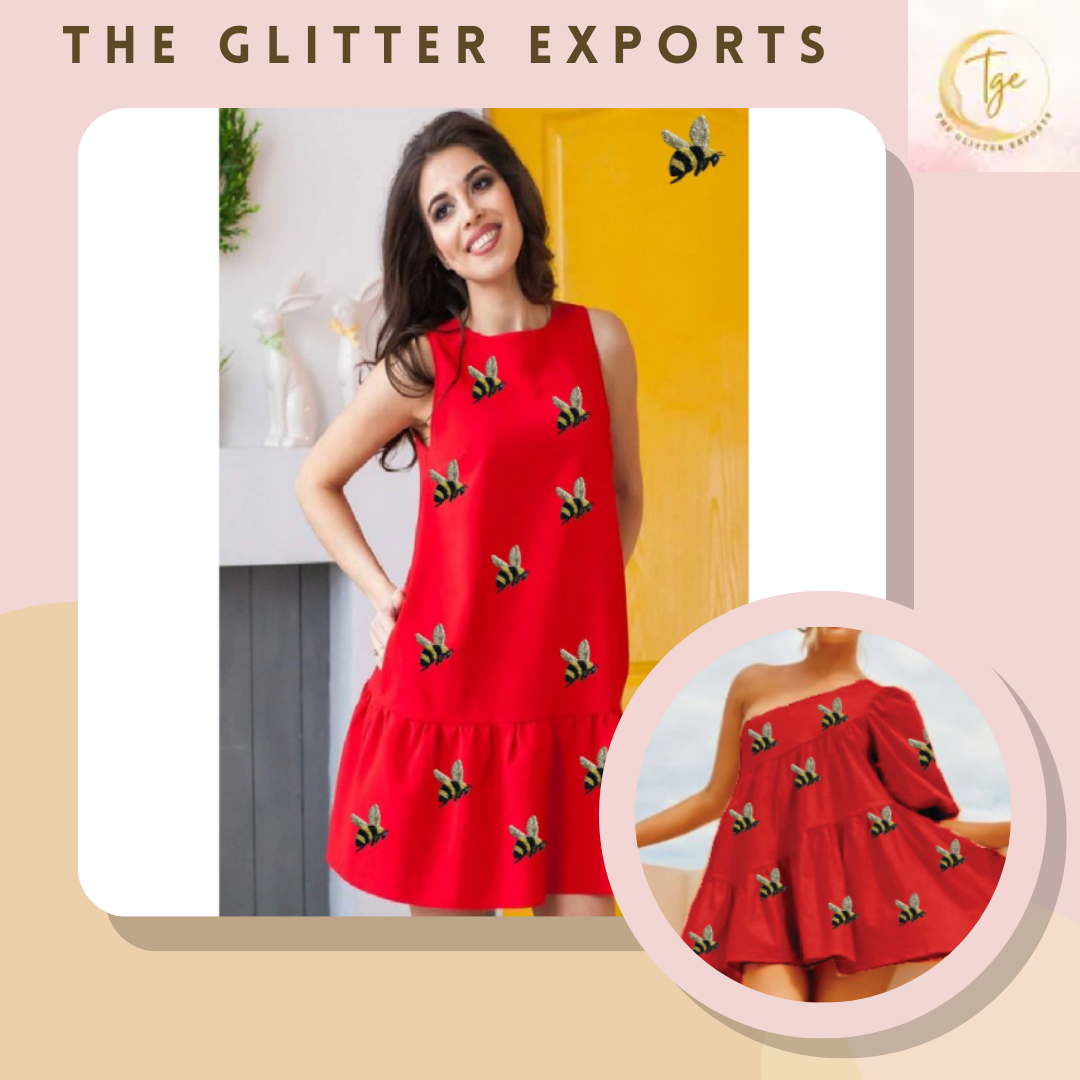 Direct Factory Sale Game Day Custom Apparel Sequin Casual Dresses with Sequin Work Women Sequins Midi Dresses