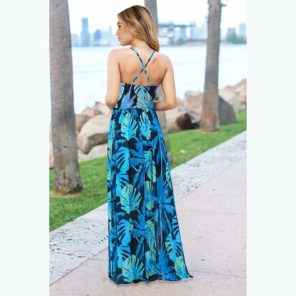 2022 Summer Spring Printed Flower Women's Dress Ethnic Sleeveless Patchwork Long Women Maxi Bohemia Girls Casual Dresses