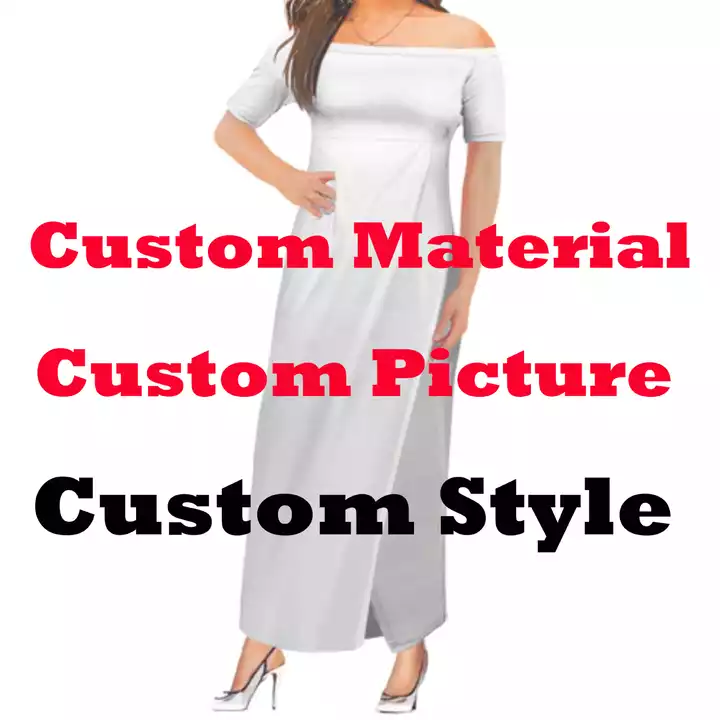 Wholesale Tonga Samoan Hawaiian Polynesian Tattoo Dresses Women Grey Slit Prom Dresses Off Shoulder Plus Size Casual Dress