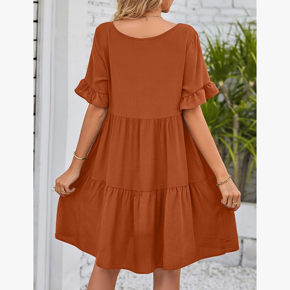 New Arrivals Summer Layered Loose Designer Woman Casual Dresses Elegante for Teenage Girls