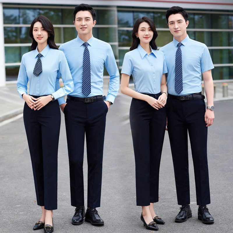 Custom cotton blouse waist top shirt summer thin professional tooling dress work clothes short-sleeved shirt