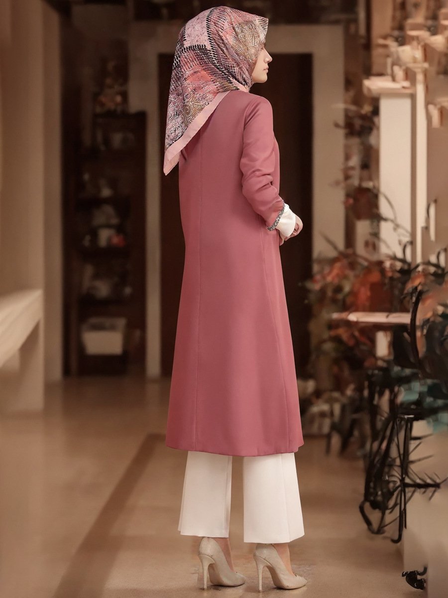 Newest fashion 2023 Muslim women blouse custom casual lady dress elegant long sleeve elegant beading office lady blouse