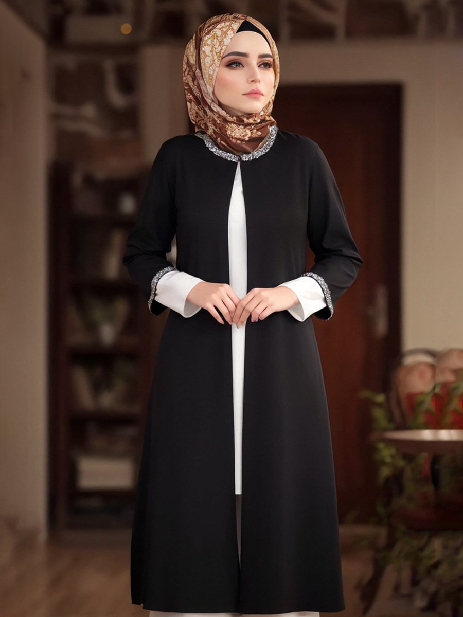 Newest fashion 2023 Muslim women blouse custom casual lady dress elegant long sleeve elegant beading office lady blouse