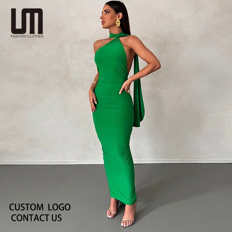 Liu Ming Summer 2024 Women Casual Sleeveless Long Backless Maxi Dress