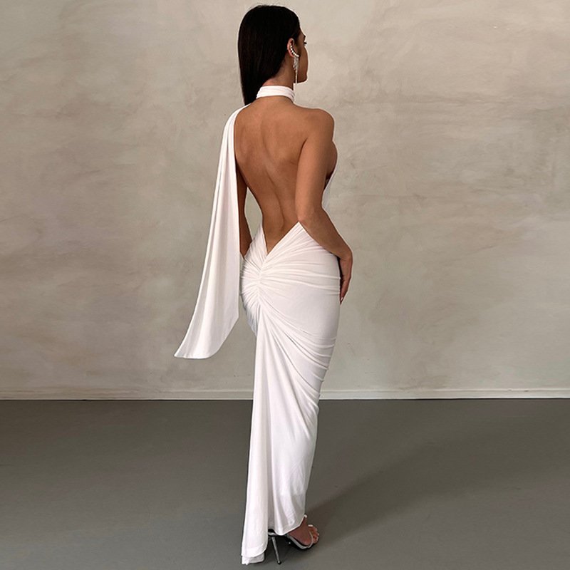 Liu Ming Summer 2024 Women Casual Sleeveless Long Backless Maxi Dress