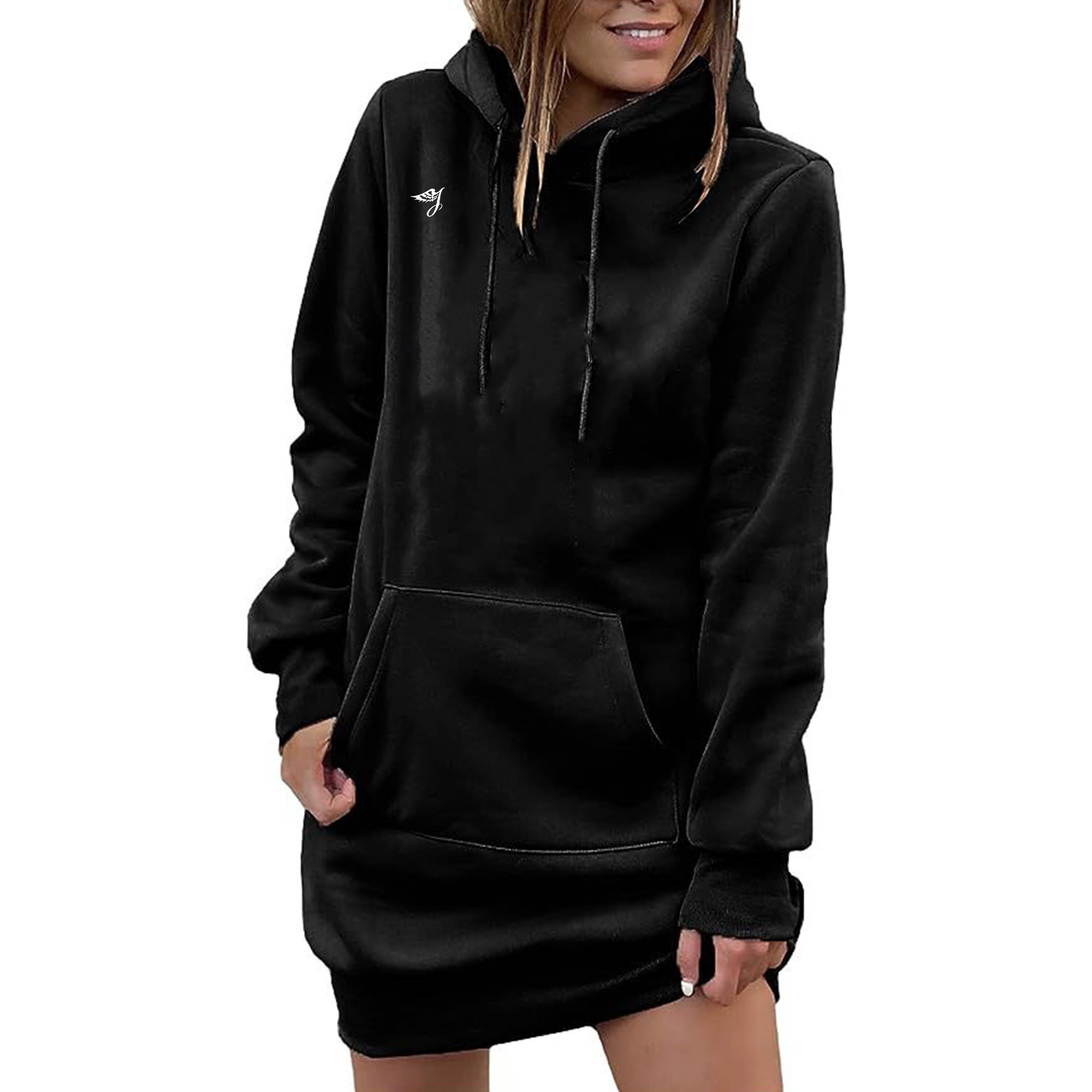 Oem Custom Printed Logo Fashion Elegant Ladies Hoodies Dress For Womens Drop Shoulder Women Graphic Sweatshirt Casual Dresses