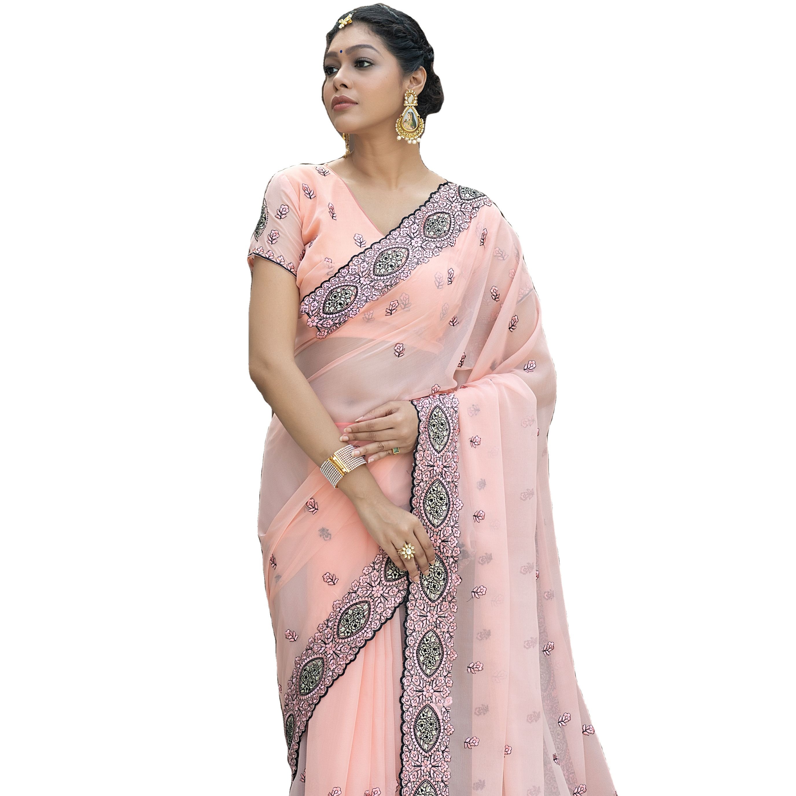 Yellow Pink Double-Colored Satin Silk Mysore Famous Banaras Style Indian Online Sarees Casual Rayon Lycra Dress Soft Print