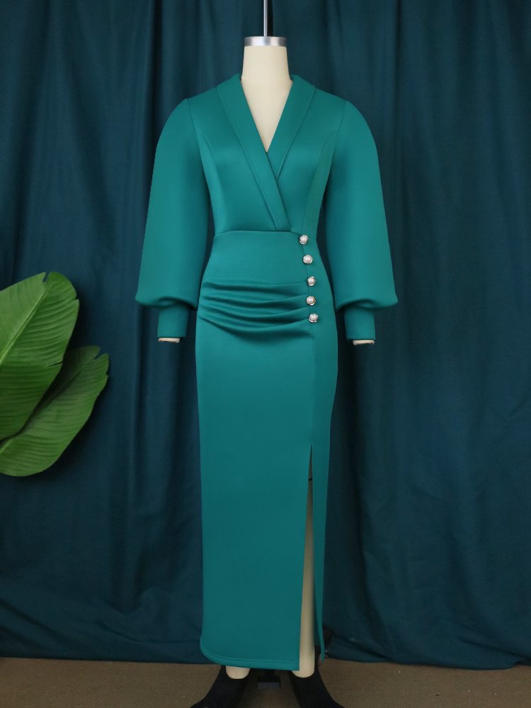 Oversized Wholesale V Neck Factory Women Casual Dresses Elegant Modest