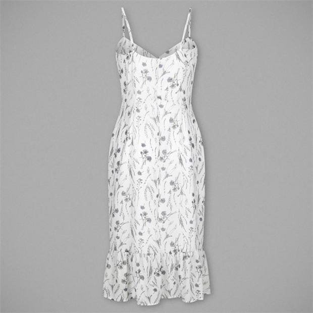 High Quality Casual Dresses Fashion Women's Led bury Button Through Midi Floral Silhouette Anti Technics Style