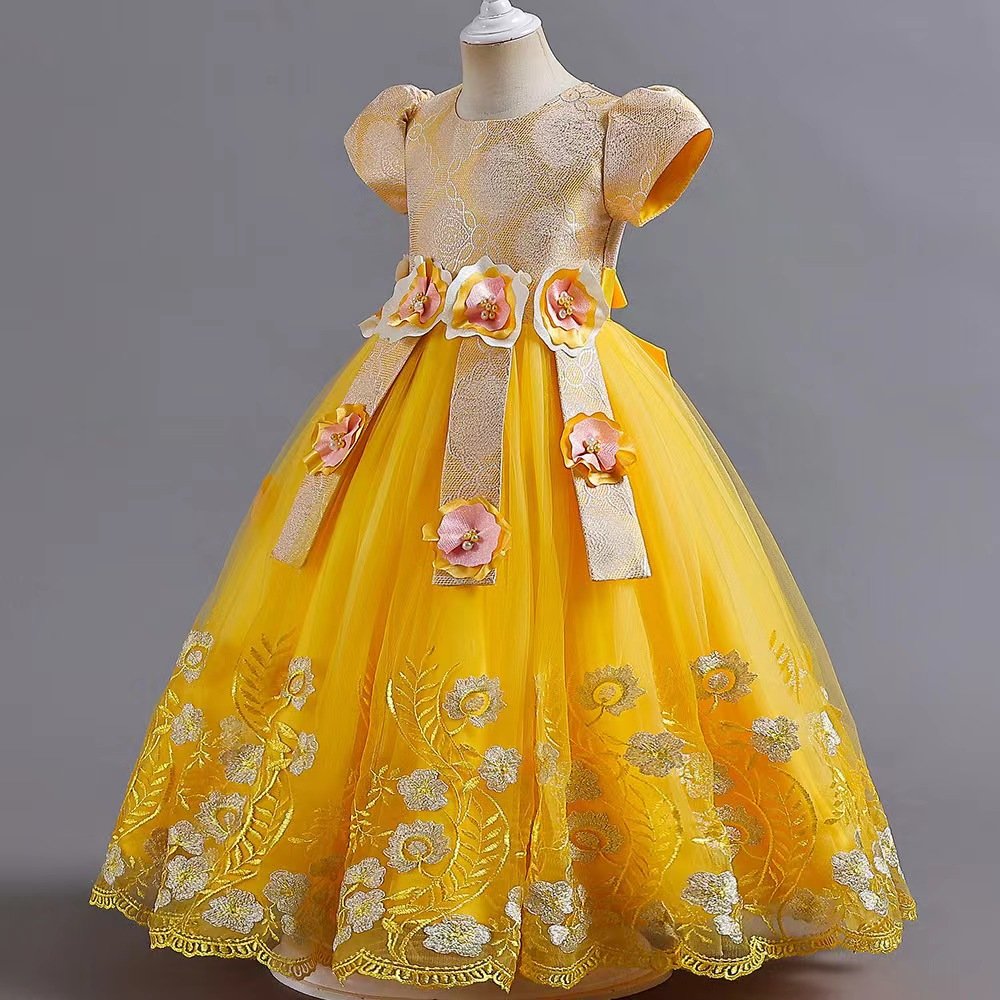 2024 Kids Children Prom Gown Wedding Party Dresses Evening Formal Dress Clothing Girls Princess Christmas Flower Birthday Dress
