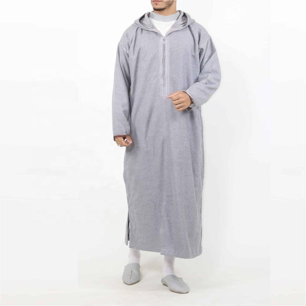 Abaya Jellaba Men Islam Kameez Thobe New Arab Men's Hooded Shirt Muslim Robe Long Sleeves Galabia Musulamne Boubou Men Dress