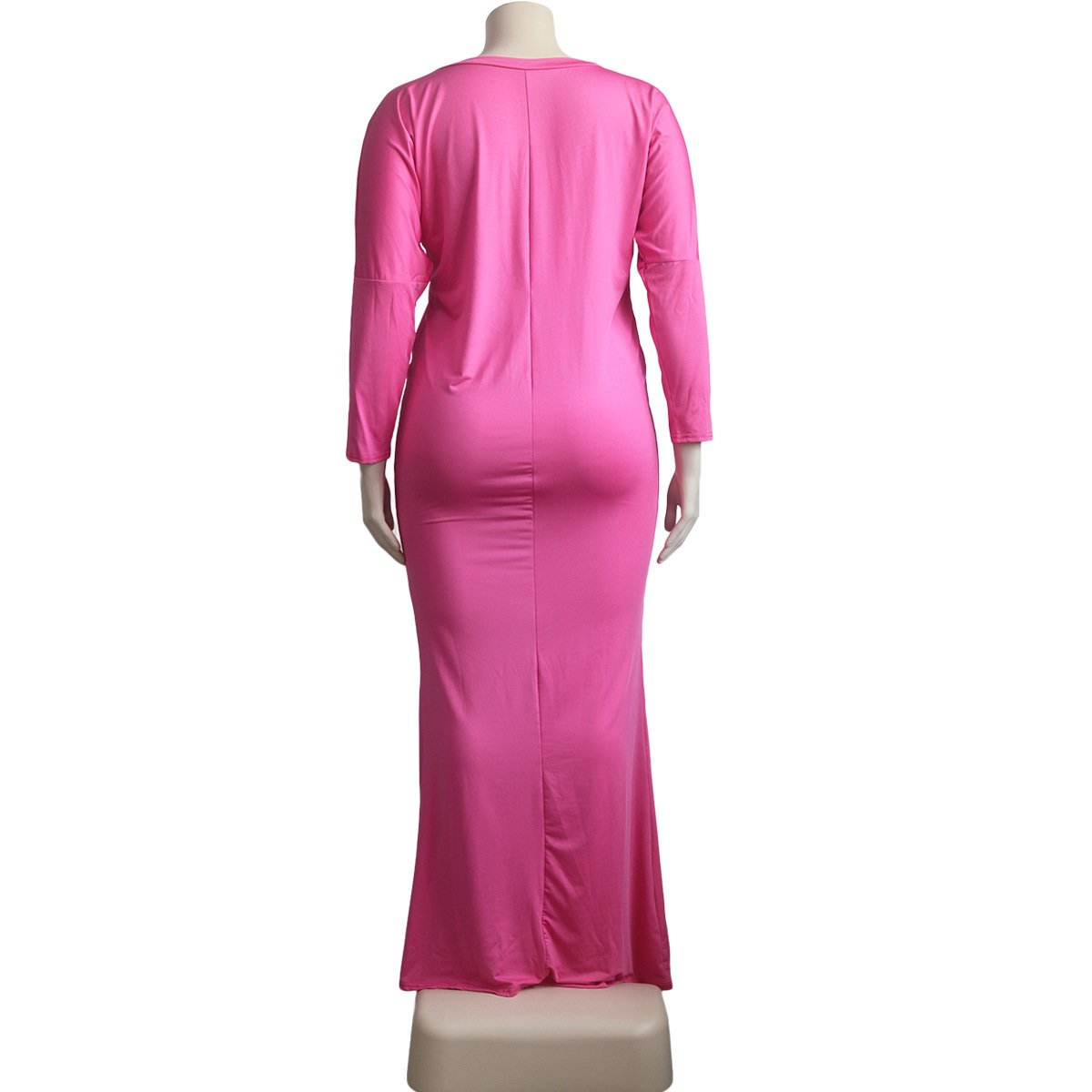 Liu Ming Fashion Autumn Winter O Neck Long Sleeve Plus Size 5XL Women Bodycon Maxi Dress