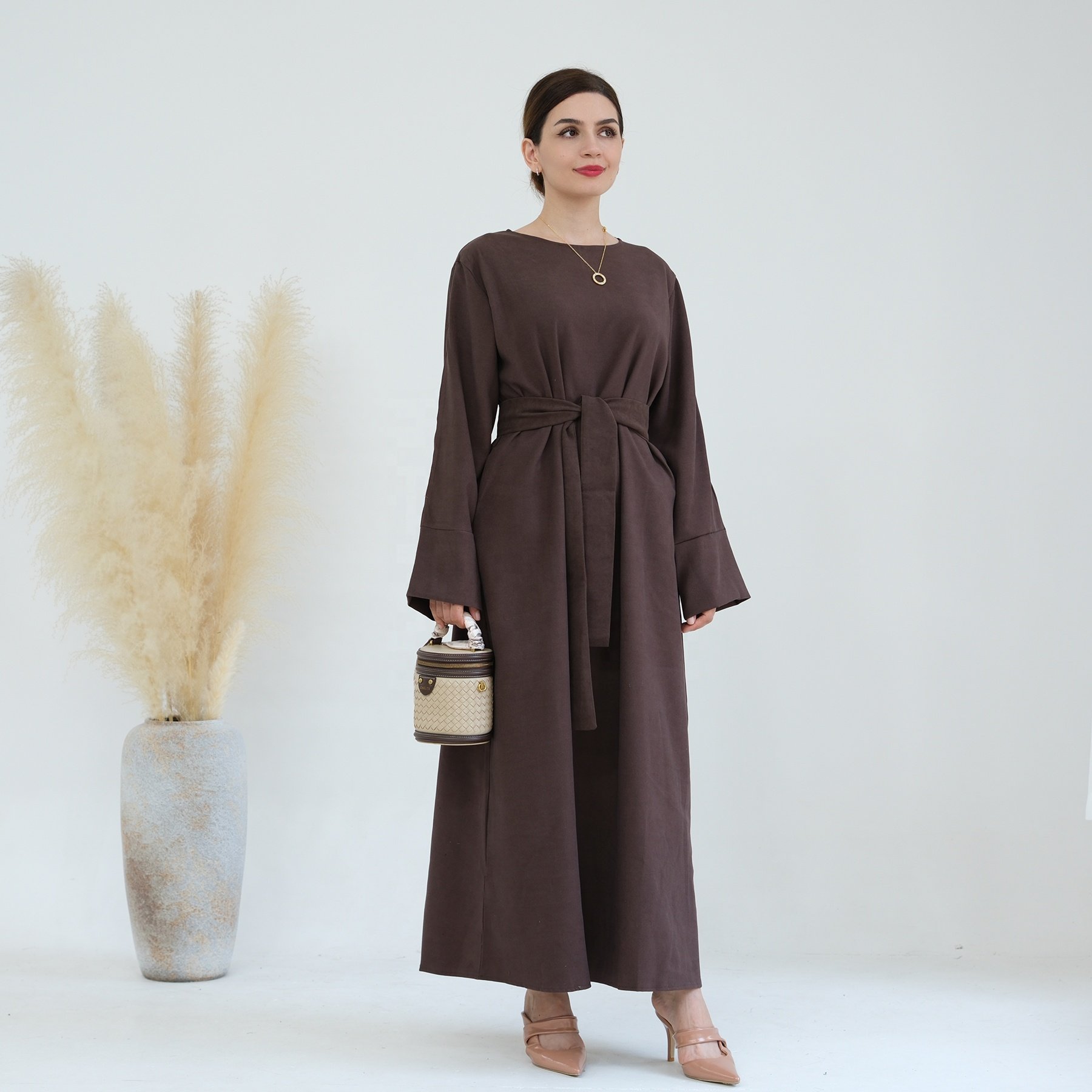 Autumn Winter Dresses Women Abaya Islamic clothing Turkey Style Brushed Polyester Thick Modest Abayas for women muslim