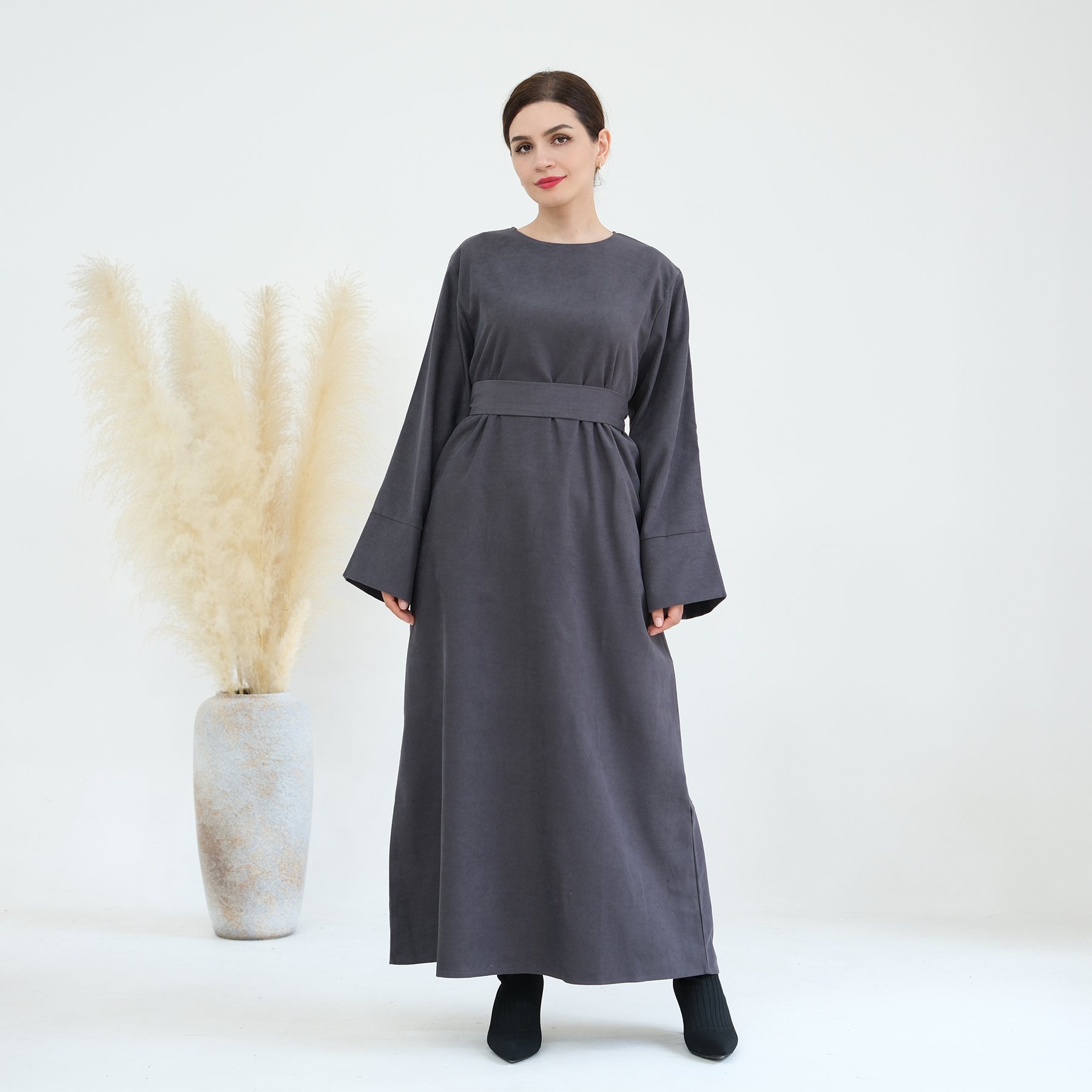 Autumn Winter Dresses Women Abaya Islamic clothing Turkey Style Brushed Polyester Thick Modest Abayas for women muslim
