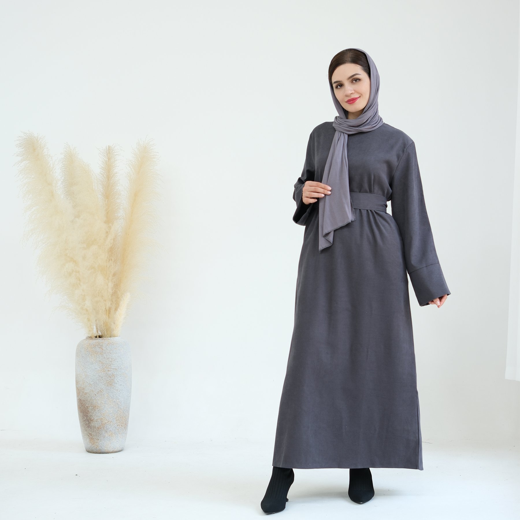 Autumn Winter Dresses Women Abaya Islamic clothing Turkey Style Brushed Polyester Thick Modest Abayas for women muslim