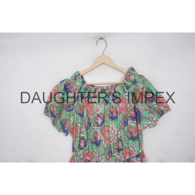 Cotton dresses women long maxi high quality summer dresses Hand Block Printed Women's Abstract Pattern Summer Dress For Summer