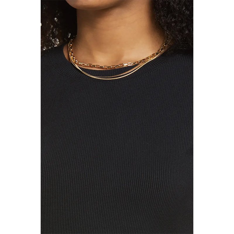 Lady 95% Cotton 5% Spandex Black Custom Brand Cheap Slits Fitted Knee Length Casual Women Dress