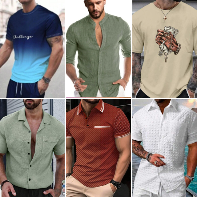 Inventory tail goods miscellaneous men's clothing casual men's T-shirts POLO shirts mixed shipment wholesale