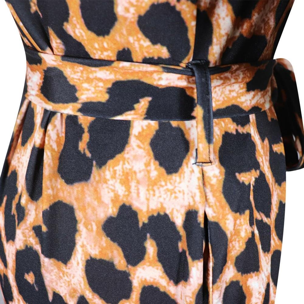 casual womens wear 2023 spring summer dress Fashion Leopard Print 5-point Sleeve Maxi Dress
