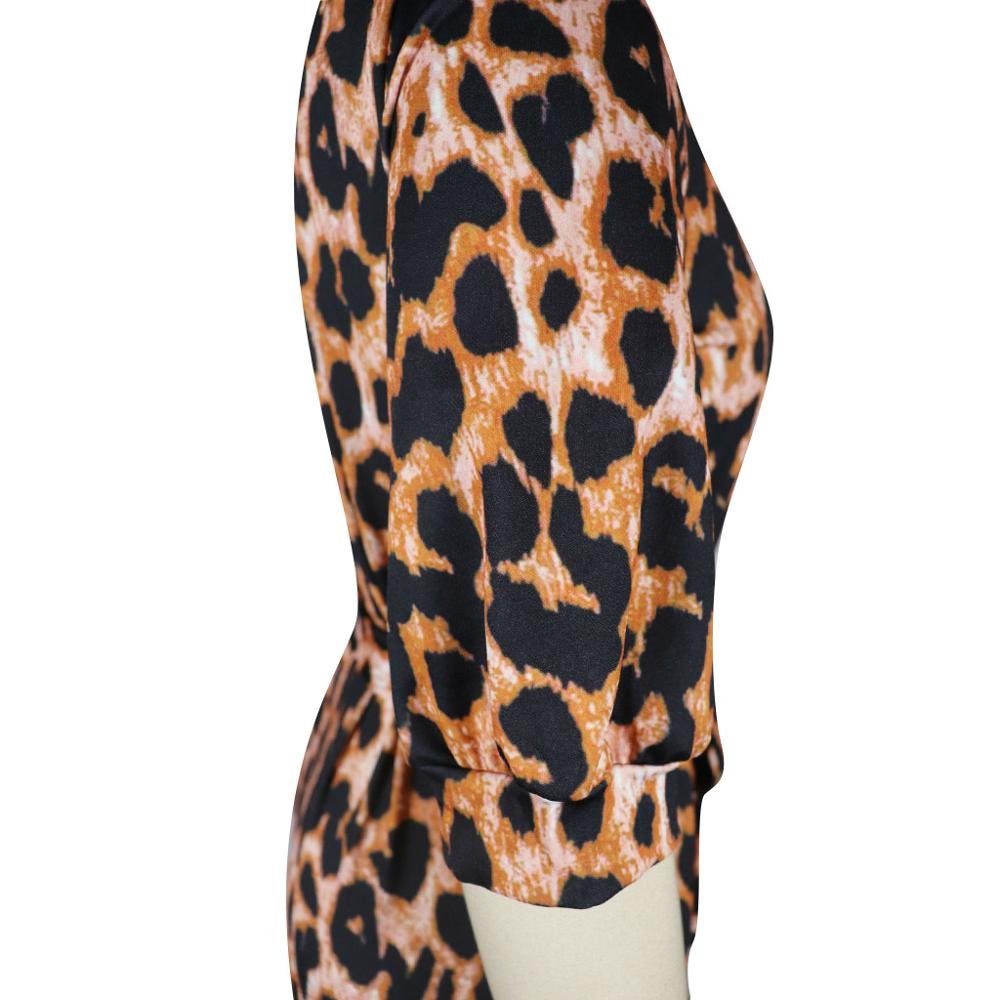 casual womens wear 2023 spring summer dress Fashion Leopard Print 5-point Sleeve Maxi Dress