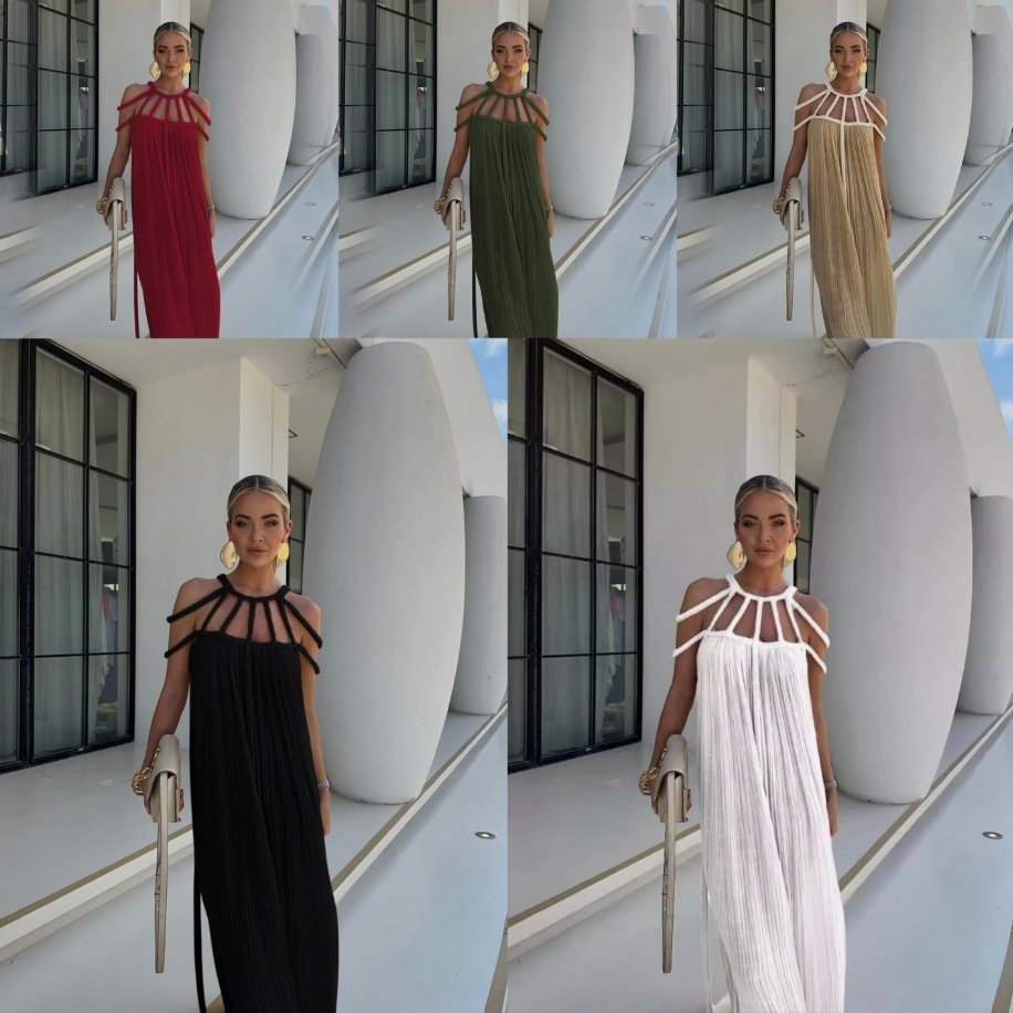 2024 Hot Selling Boho Sexy Camisole Long White Beach Skirt Casual Holiday Womens Boho Dresses For Factory Direct