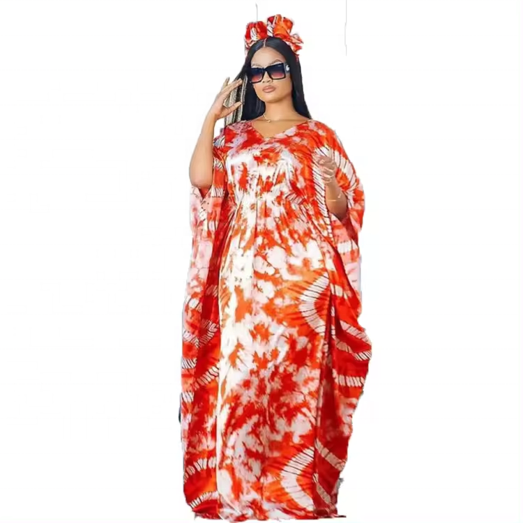 Hot Selling Items European American Style Summer Oversized Casual Robe African New Printed Women Dress 2024