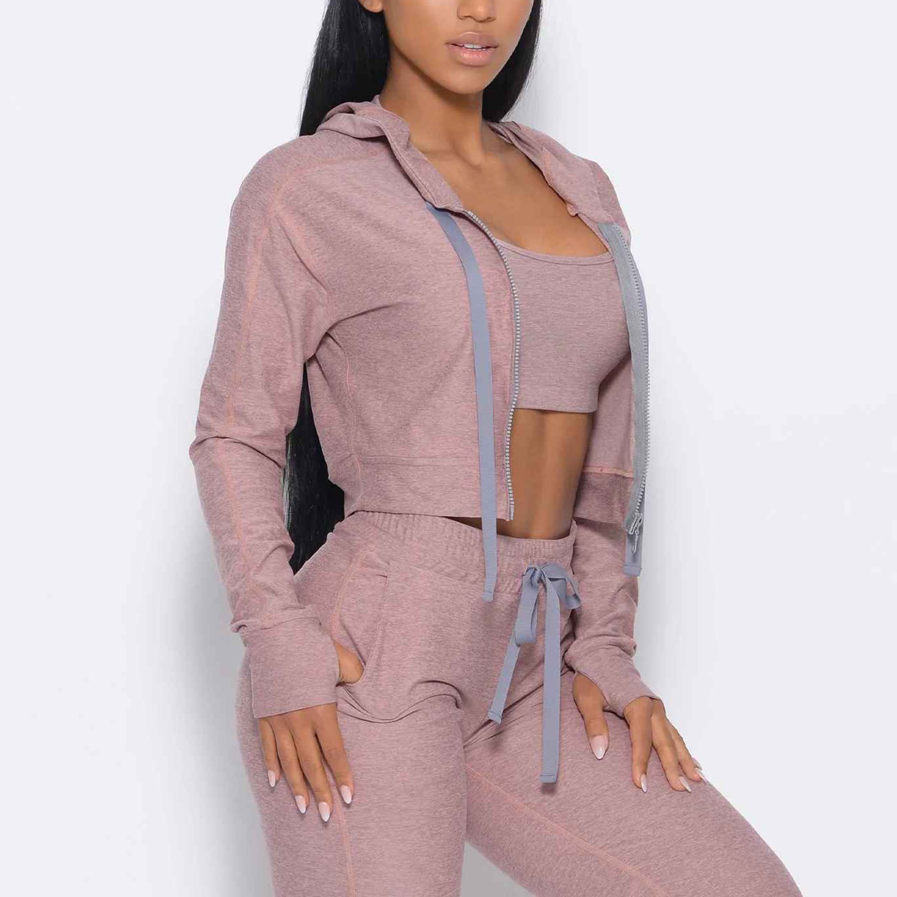 2023 cheap price Fall Winter Sweatpants And Hoodie Set Crop Hoodies With Jogger set women casual Street Wear Hoodies long Sleeve