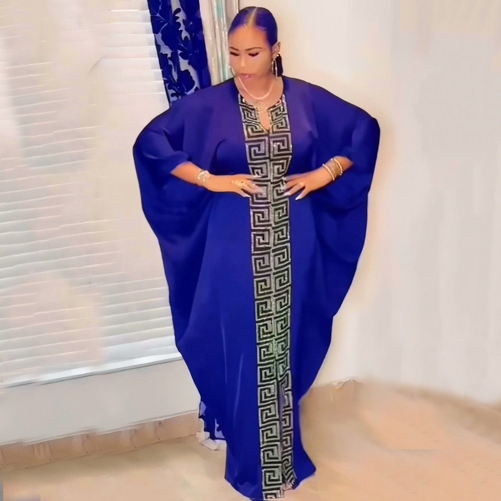 Sale africa dress Long Dresses Women Maxi Casual Ladies rayon Silk Robes Women rhinestone Matric Farewell Dresses Evening