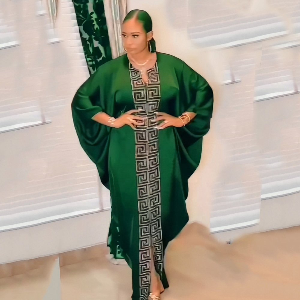 Sale africa dress Long Dresses Women Maxi Casual Ladies rayon Silk Robes Women rhinestone Matric Farewell Dresses Evening