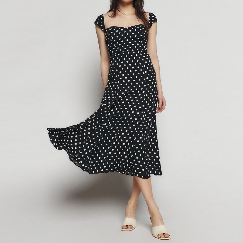 Wholesale Casual Summer Luxury Ruffle Hem Dresses Lady Elegant Square Collar Midi Long Floral Fabric Print Dress For Women