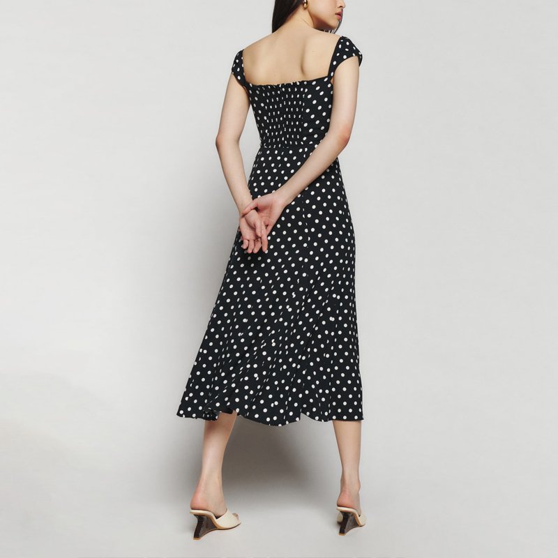 Wholesale Casual Summer Luxury Ruffle Hem Dresses Lady Elegant Square Collar Midi Long Floral Fabric Print Dress For Women