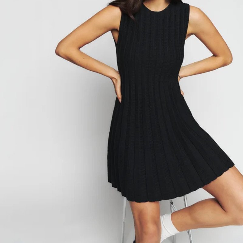 New style Pleated skirt cotton women dress knit girl skirt for summer spring
