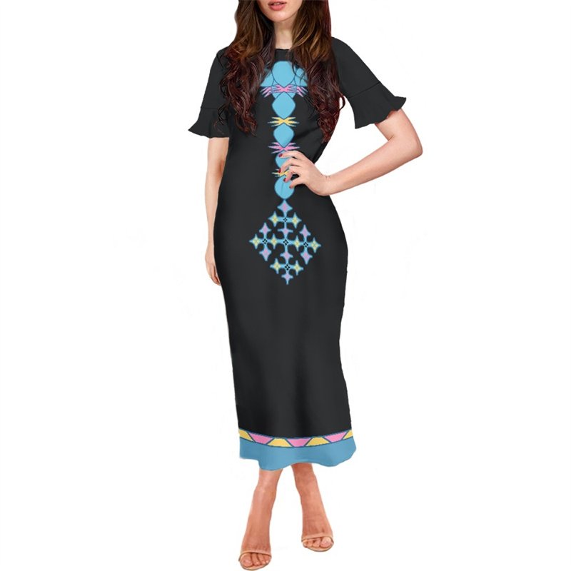 Sublimation Women Fashion Ethiopian Dress Summer Casual Custom Cross Ethiopia Evening Dresses Women Elegant Clothing In Bulk