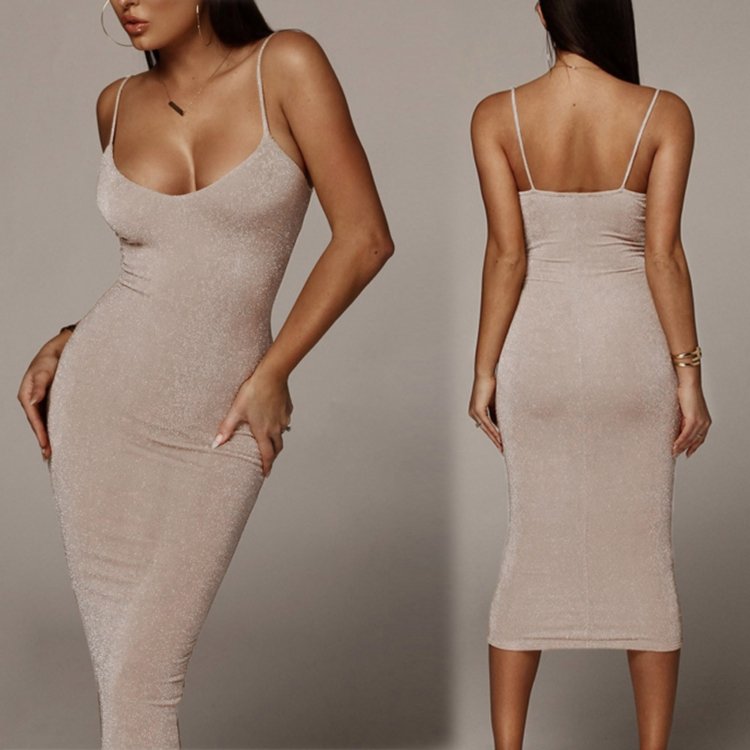 Professional Summer knitted Sleeveless Women Casual Elegant Bodycon Long Dresses