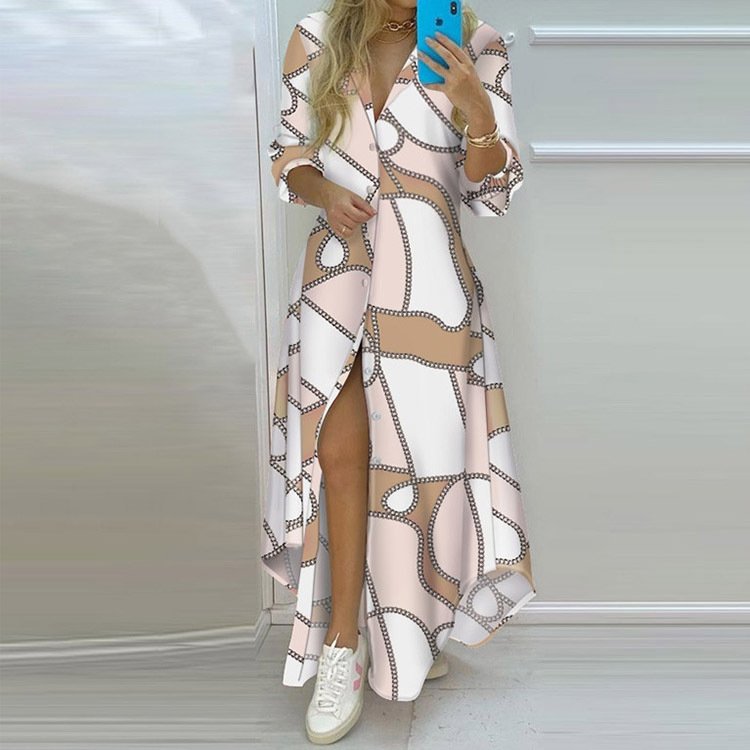fashion summer designer Boho style Floral Print outdoors ladies maxi long Sleeve One Piece Dress Women Elegant Casual Dress