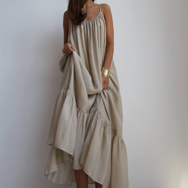 Custom Cami Women's Dresses Backless Long Sleeveless Girls Dresses Vacation Outfits Bodycon Loose Viscose Casual Dresses