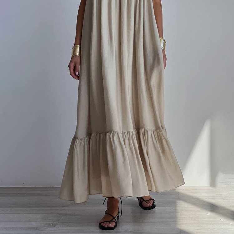 Custom Cami Women's Dresses Backless Long Sleeveless Girls Dresses Vacation Outfits Bodycon Loose Viscose Casual Dresses