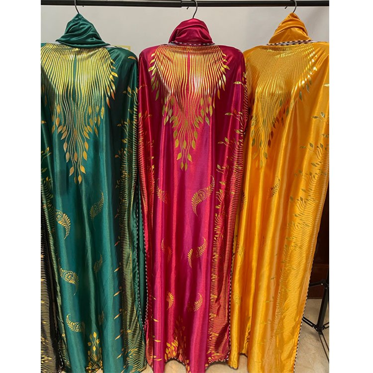 lisami extra big and long New Muslim fashion foil abaya arab hijab soft rayon free size hot-stamping dress robe