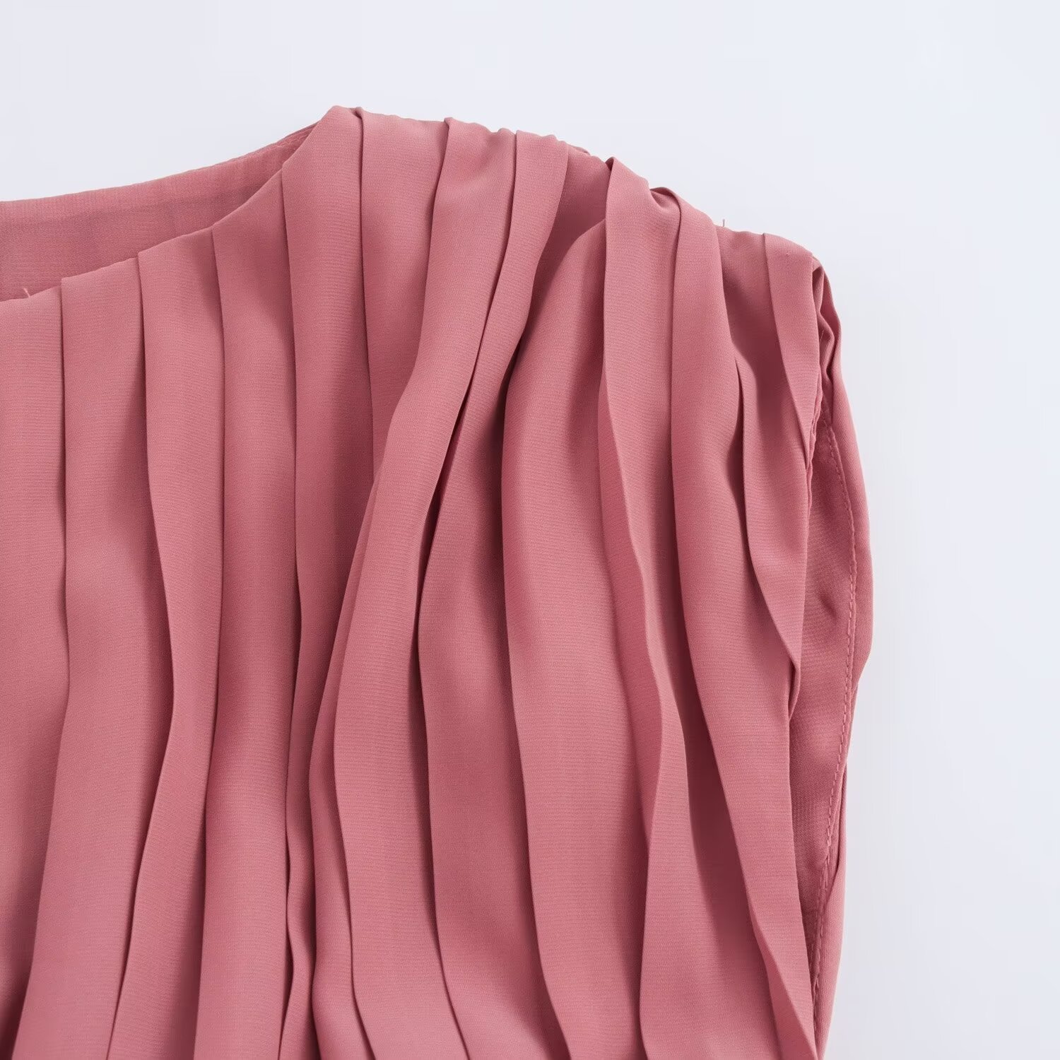ZATRHMBM Summer women's belt pleated long skirt 2024 new casual fashion sleeveless skirt elegant women's clothing