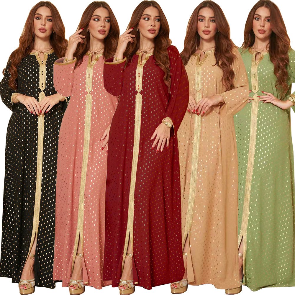 AB167 High Quality Middle East Dubai Fashion Lace Jilbab Abaya Muslim Dress Gilded Abaya Women Muslim Dress