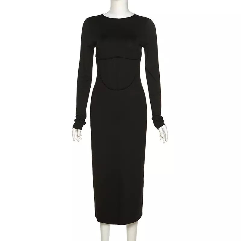 New arrivals spring 2023 women s clothing maxi long sleeve bodycon casual dresses