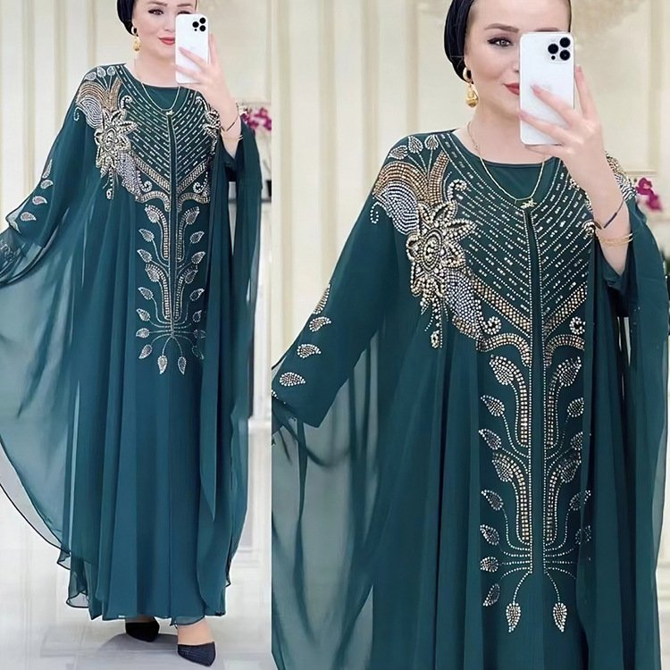 Liu Ming Wholesale 2024 Luxury Women Kaftan Islam Kimono Robe Caftan Ramadan Dubai Evening Gown Abayas Muslim Dress