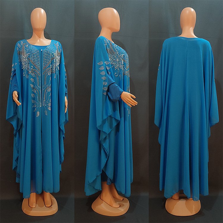 Liu Ming Wholesale 2024 Luxury Women Kaftan Islam Kimono Robe Caftan Ramadan Dubai Evening Gown Abayas Muslim Dress