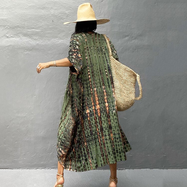 Dresses Women Lady Elegant Party Luxurious Long Beach Cover Ups Rayon Kimono