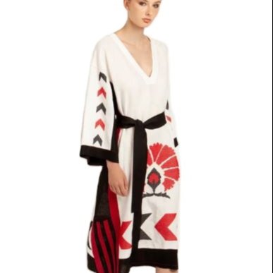 2024 latest collection Women Summer Elegant V-Neck Boho Long Sleeves Tea Length Loose Fitted Long Women Belted Maxi Dresses