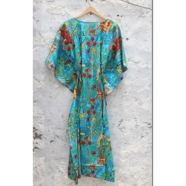 100% COTTON WOMAN'S LONG PARTY WEAR VINTAGE KAFTAN GOWN DRESS