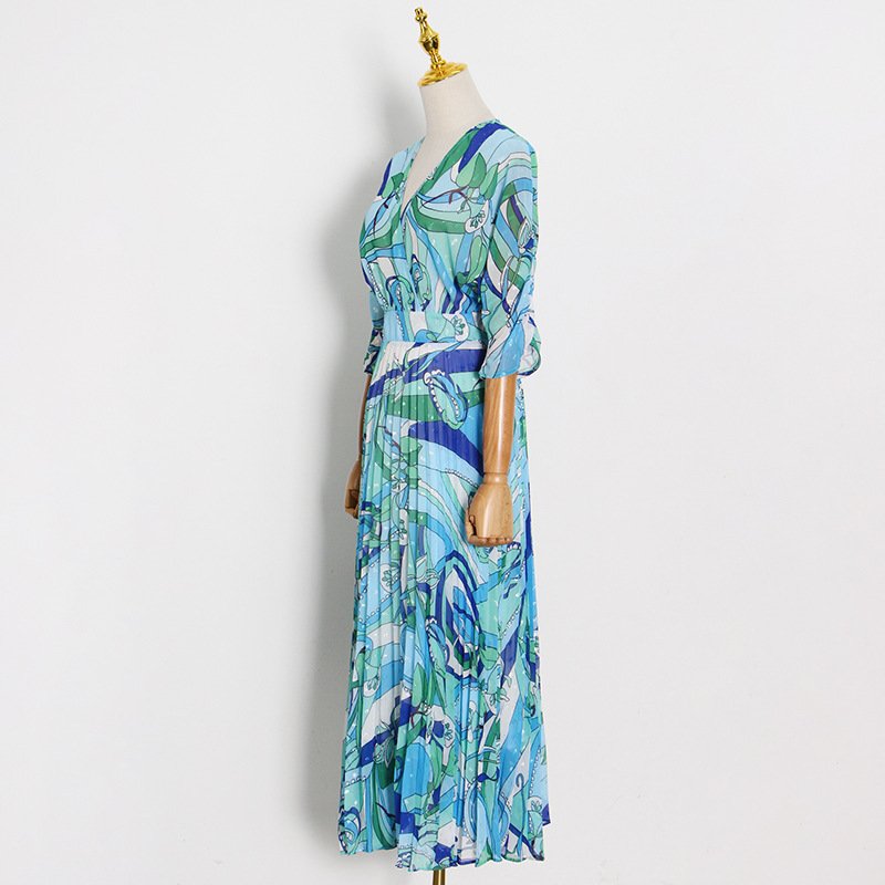 Summer New Girl Fashion Prints Chiffon Dress Princess Dress Customized Boho Ladies Casual Dresses Women