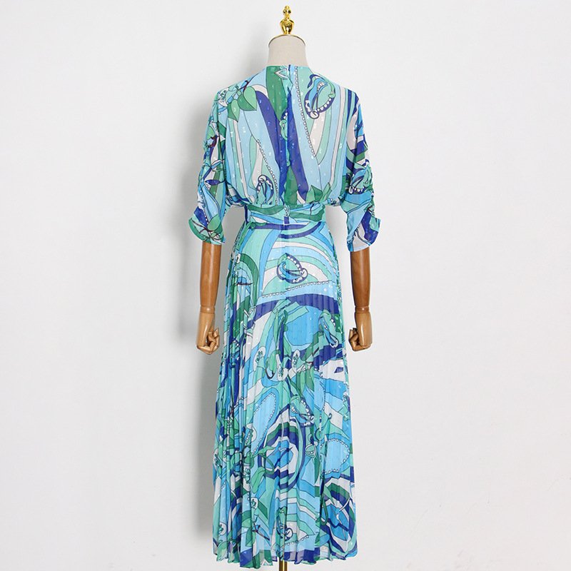 Summer New Girl Fashion Prints Chiffon Dress Princess Dress Customized Boho Ladies Casual Dresses Women